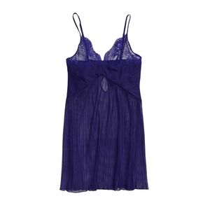 La Perla Blossoms Small Chemise Pleated Tulle Lace Violet Purple‎